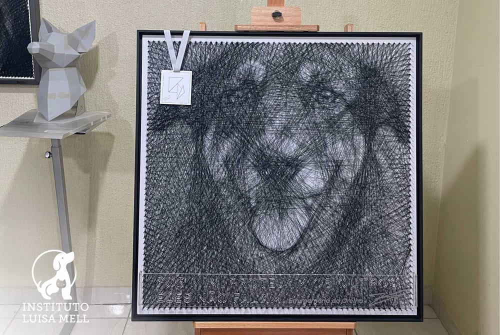 Quadro Luisa Mell — leilão beneficente